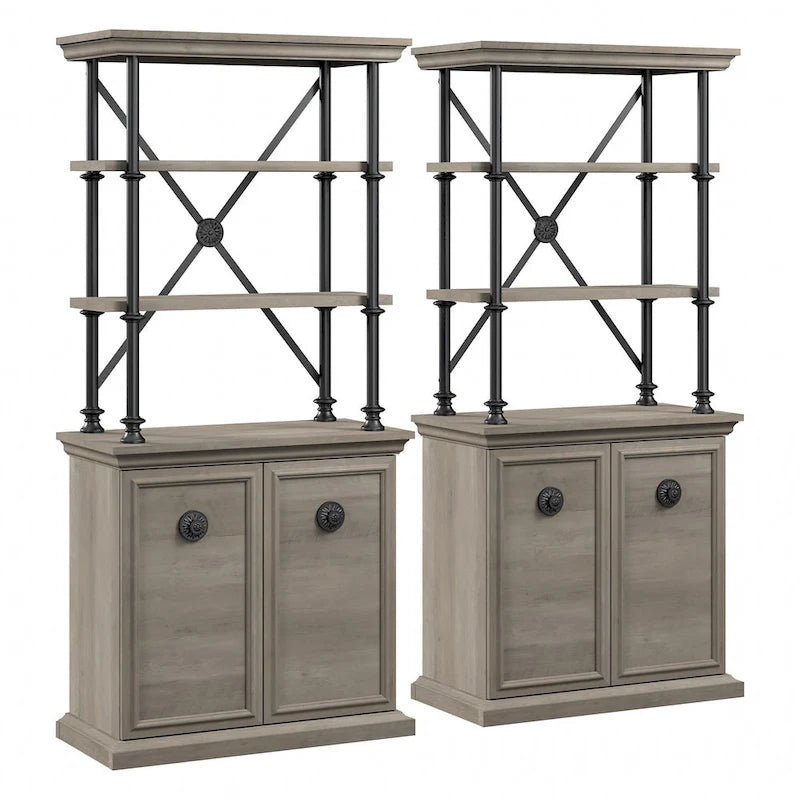 Étagère design avec portes (ensemble de deux pièces)