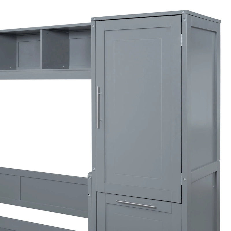 (Lit escamotable) — Avec armoire et tiroirs