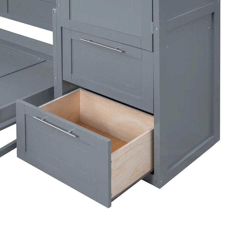 (Lit escamotable) — Avec armoire et tiroirs