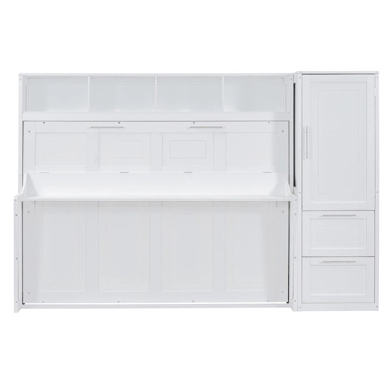 (Lit escamotable) — Avec armoire et tiroirs