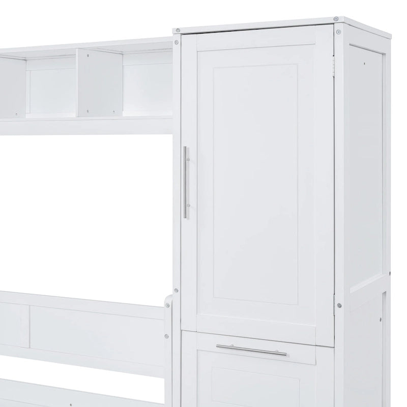 (Lit escamotable) — Avec armoire et tiroirs
