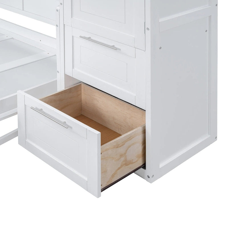 (Lit escamotable) — Avec armoire et tiroirs