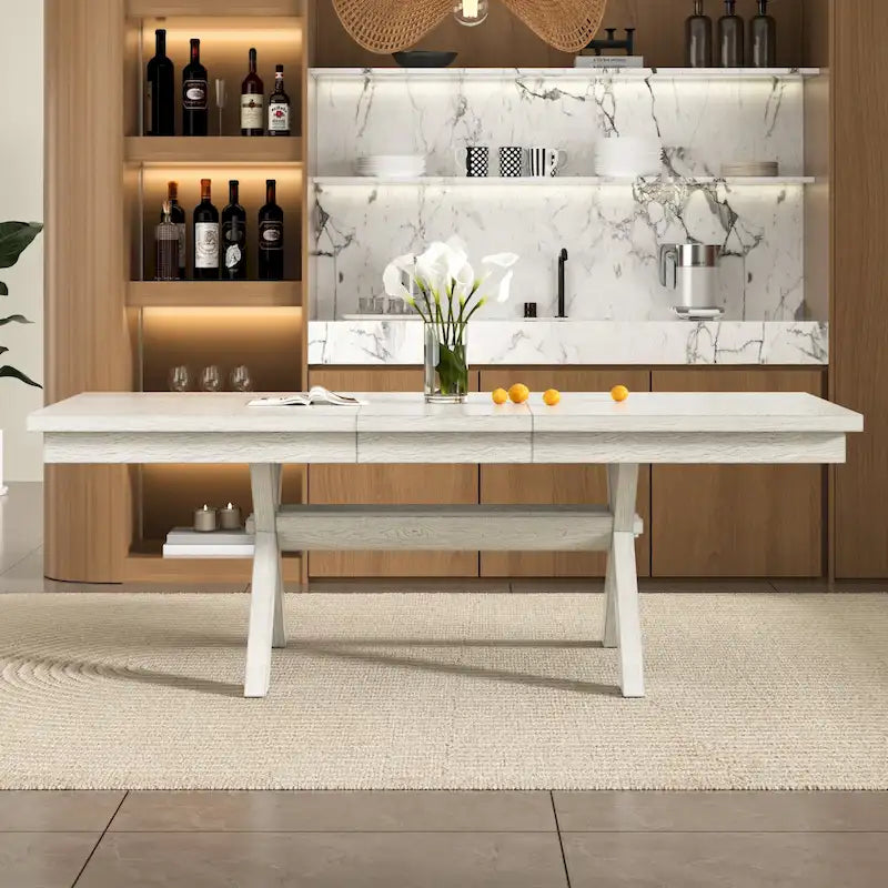 Table à manger rectangulaire extensible de style rustique