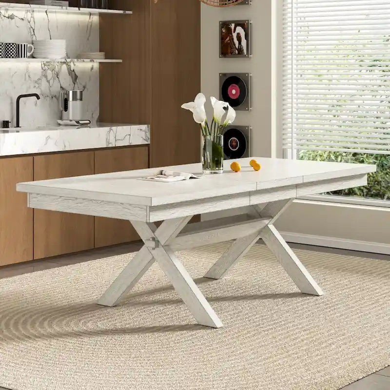 Table à manger rectangulaire extensible de style rustique