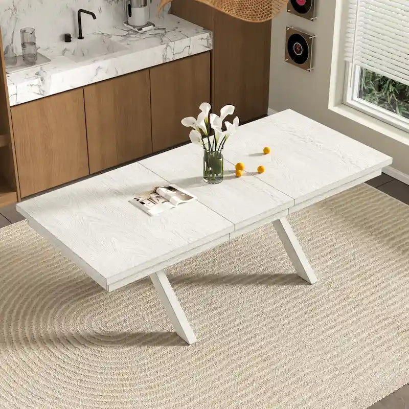 Table à manger rectangulaire extensible de style rustique