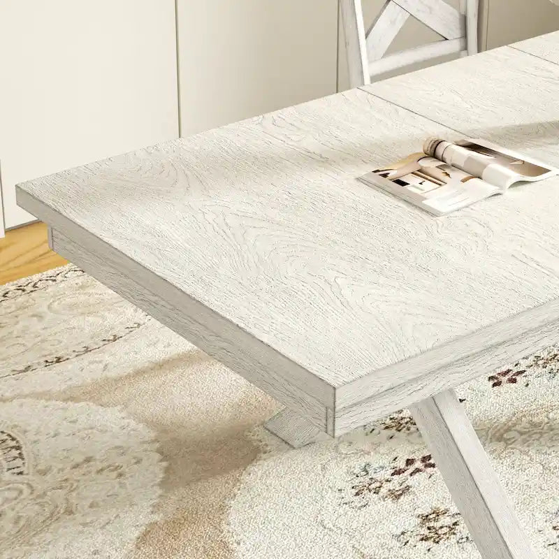 Table à manger rectangulaire extensible de style rustique