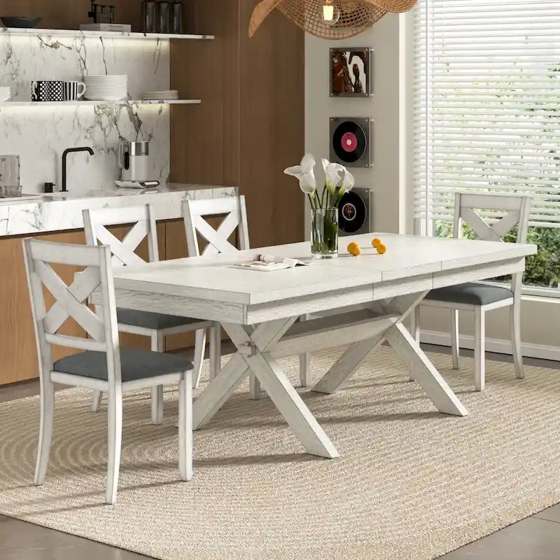 Table à manger rectangulaire extensible de style rustique
