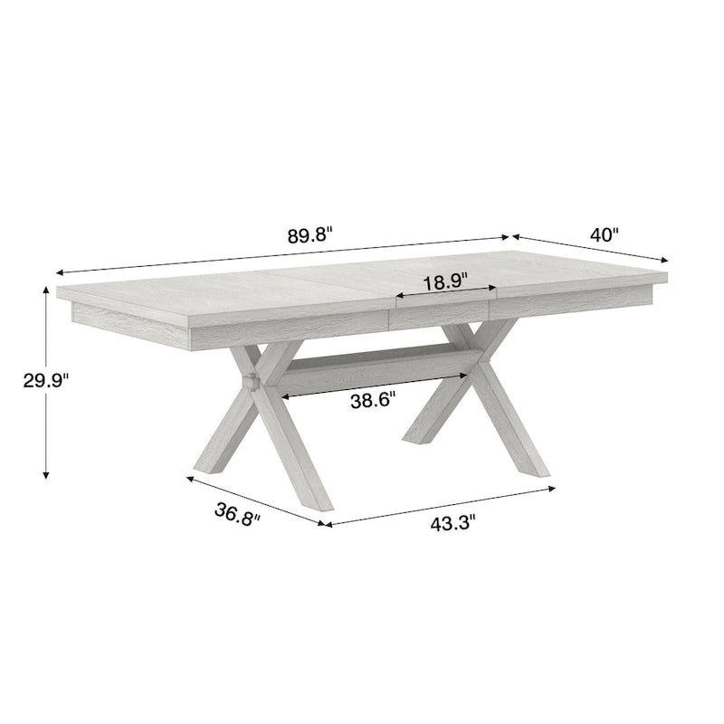 Table à manger rectangulaire extensible de style rustique