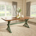 Table à manger en chêne de 78 pouces avec piètement en X