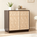 Meuble de rangement en bois marron de style transitionnel moderne