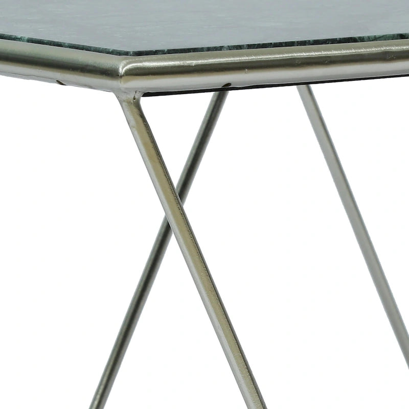 Table basse moderne de luxe faite à la main avec plateau en marbre — 37.00 (L) x 19.00 (l) x 18.00 (H)