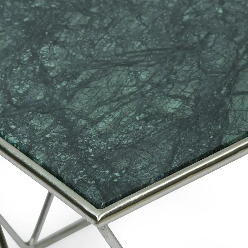 Table basse moderne de luxe faite à la main avec plateau en marbre — 37.00 (L) x 19.00 (l) x 18.00 (H)