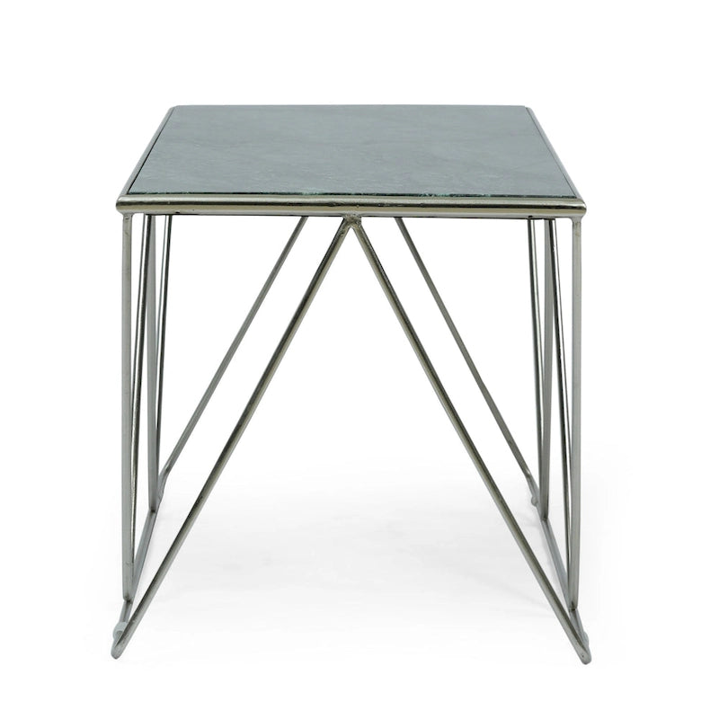 Table basse moderne de luxe faite à la main avec plateau en marbre — 37.00 (L) x 19.00 (l) x 18.00 (H)