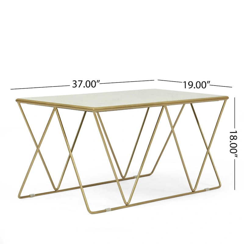 Table basse moderne de luxe faite à la main avec plateau en marbre — 37.00 (L) x 19.00 (l) x 18.00 (H)