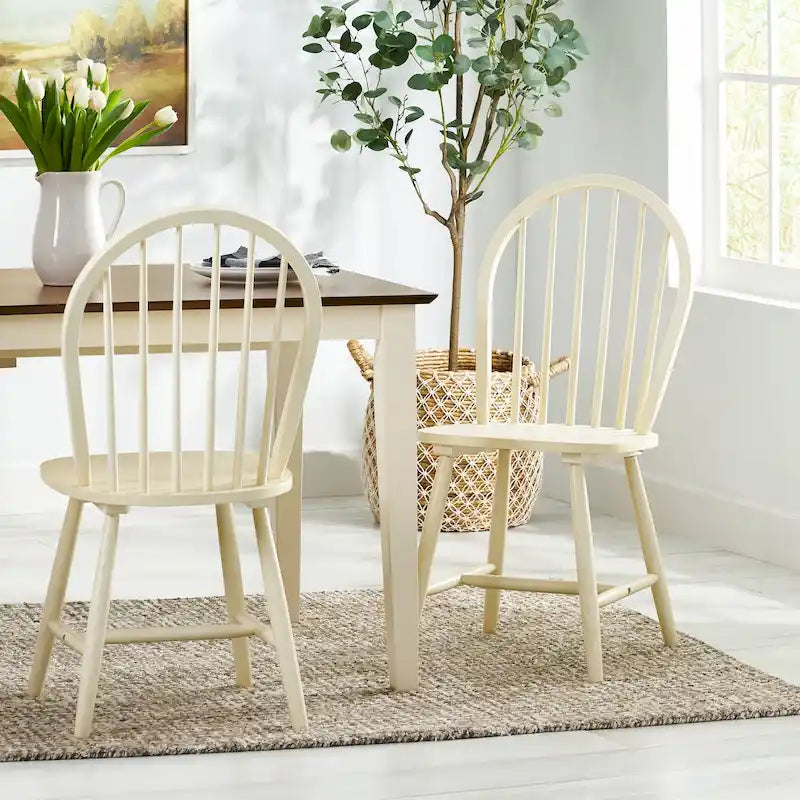 Chaises de salle à manger à dossier haut et barreaux style campagnard (ensemble de 2) — 91,4 cm de hauteur