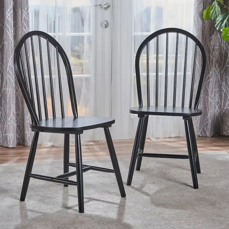 Chaises de salle à manger à dossier haut et barreaux style campagnard (ensemble de 2) — 91,4 cm de hauteur