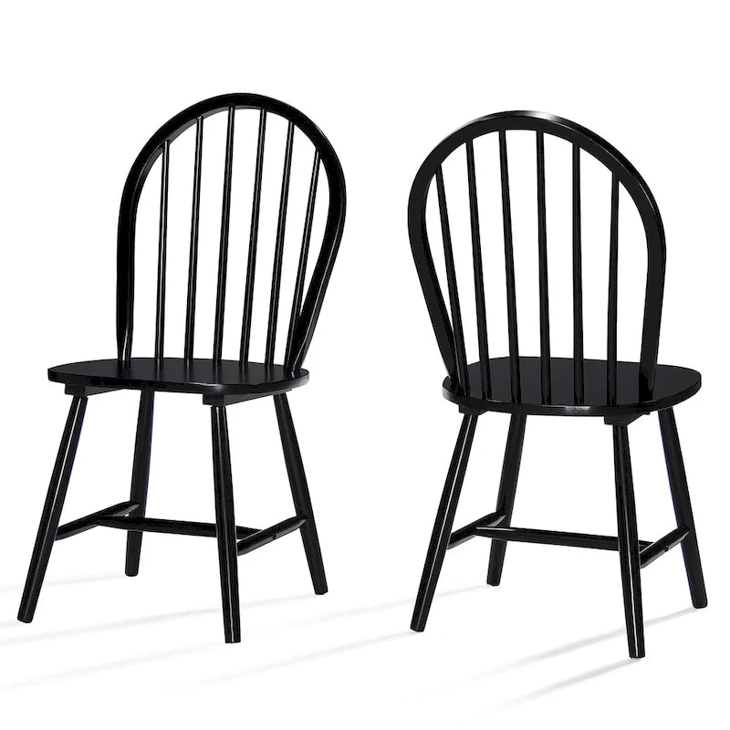 Chaises de salle à manger à dossier haut et barreaux style campagnard (ensemble de 2) — 91,4 cm de hauteur