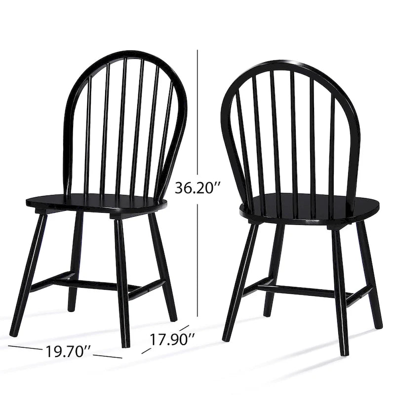 Chaises de salle à manger à dossier haut et barreaux style campagnard (ensemble de 2) — 91,4 cm de hauteur