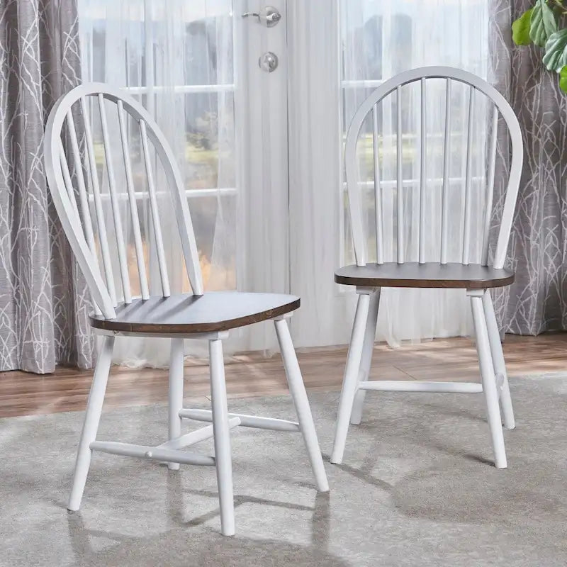 Chaises de salle à manger à dossier haut et barreaux style campagnard (ensemble de 2) — 91,4 cm de hauteur