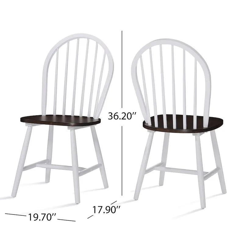 Chaises de salle à manger à dossier haut et barreaux style campagnard (ensemble de 2) — 91,4 cm de hauteur