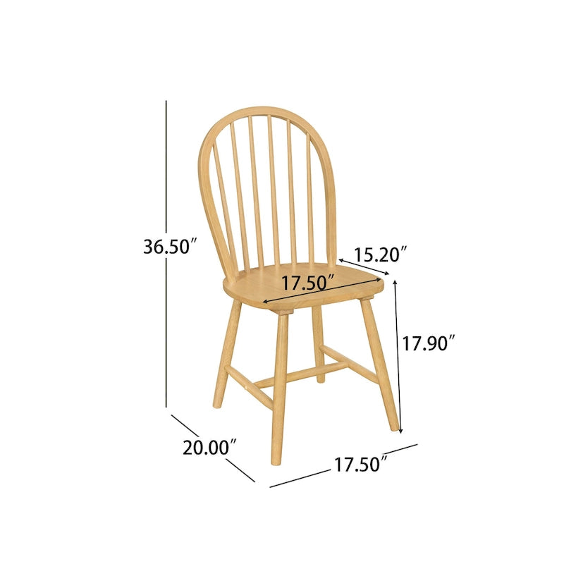Chaises de salle à manger à dossier haut et barreaux style campagnard (ensemble de 2) — 91,4 cm de hauteur