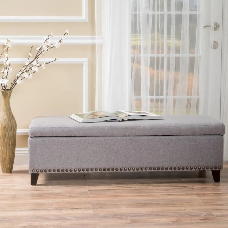 Banc de rangement en tissu