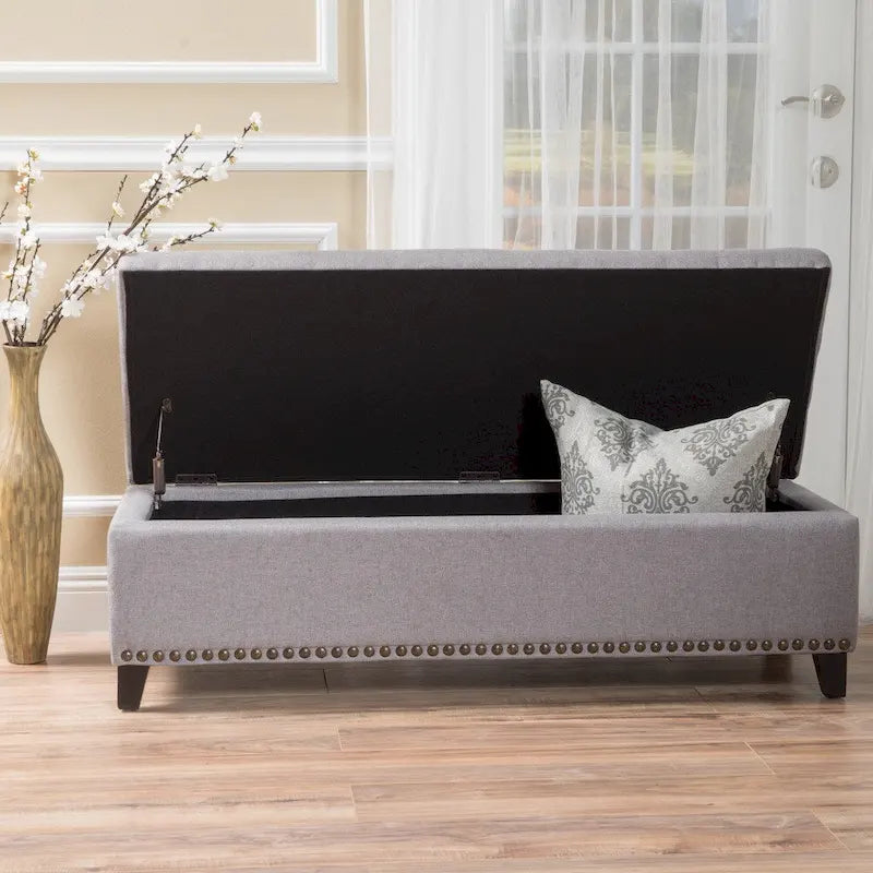 Banc de rangement en tissu