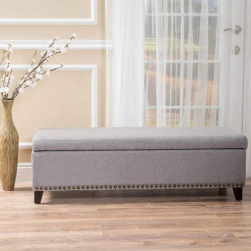 Banc de rangement en tissu