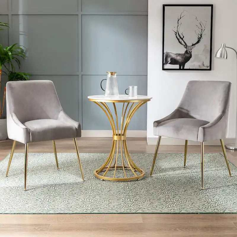 Fauteuil d'appoint contemporain en velours Arcadia (lot de 2)