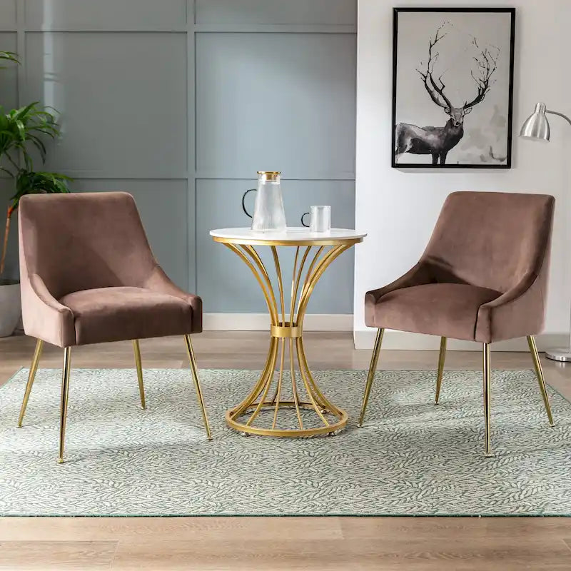 Fauteuil d'appoint contemporain en velours Arcadia (lot de 2)