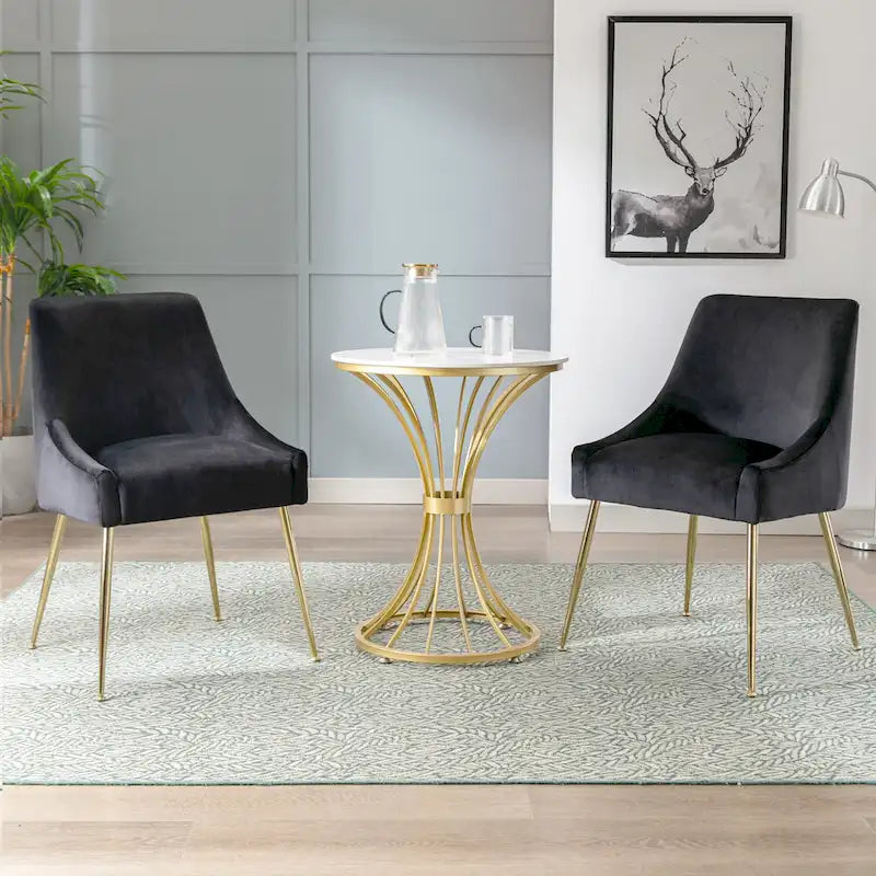 Fauteuil d'appoint contemporain en velours Arcadia (lot de 2)