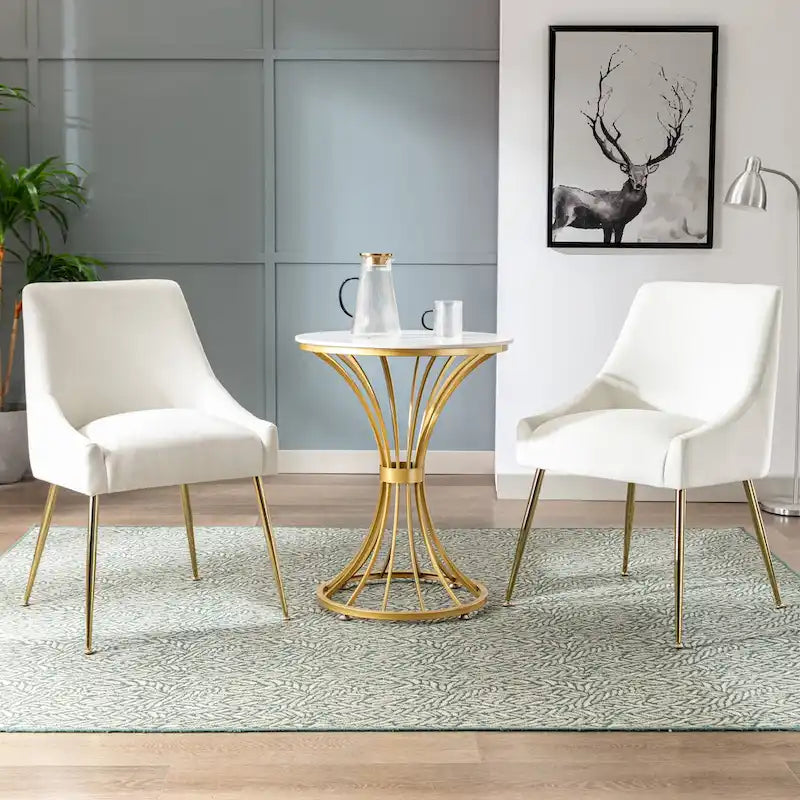 Fauteuil d'appoint contemporain en velours Arcadia (lot de 2)