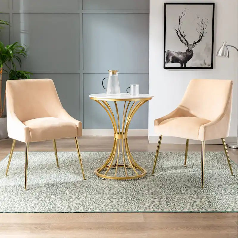 Fauteuil d'appoint contemporain en velours Arcadia (lot de 2)