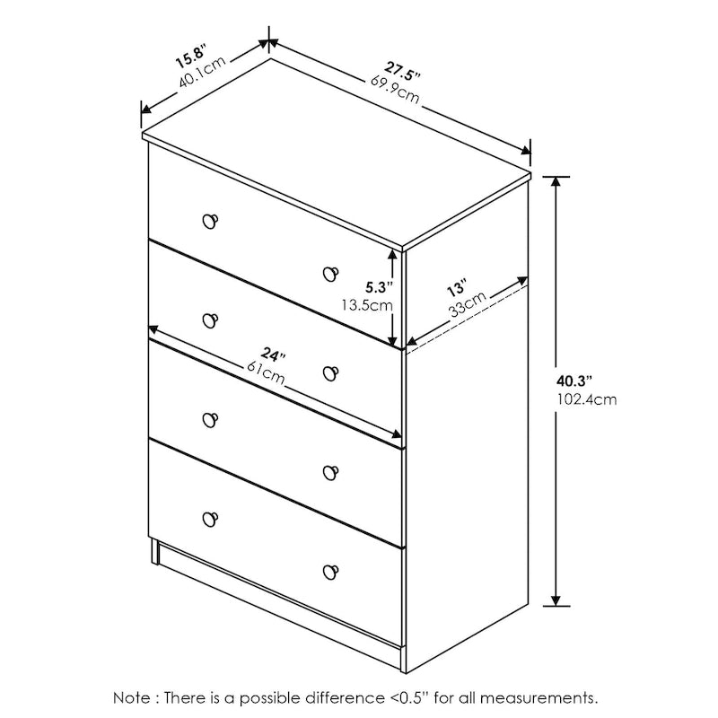 Commode minimaliste à quatre tiroirs
