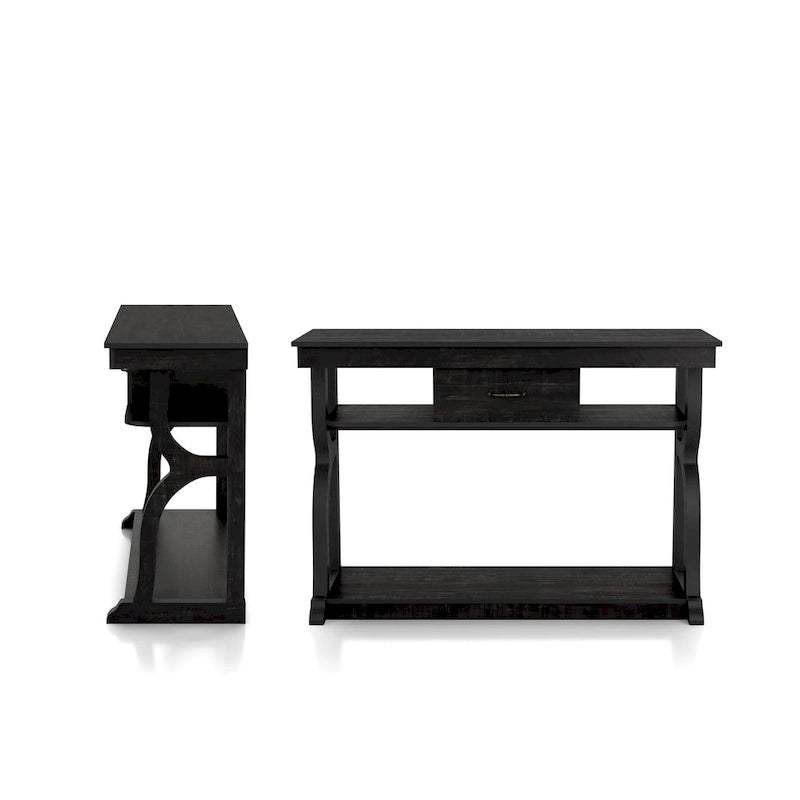 Console à 3 étagères ouvertes en chêne noir DH BASIC Farmhouse de 47 po par Denhour