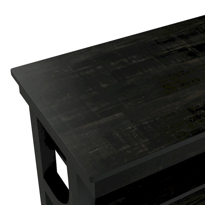 Console à 3 étagères ouvertes en chêne noir DH BASIC Farmhouse de 47 po par Denhour