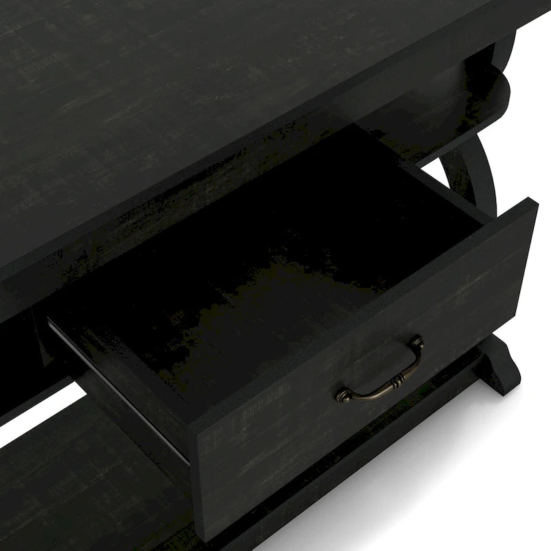 Console à 3 étagères ouvertes en chêne noir DH BASIC Farmhouse de 47 po par Denhour