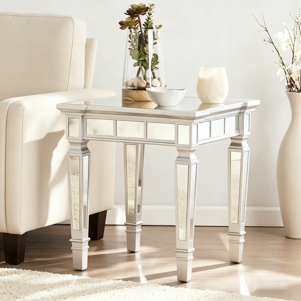 Table d'appoint carrée miroir