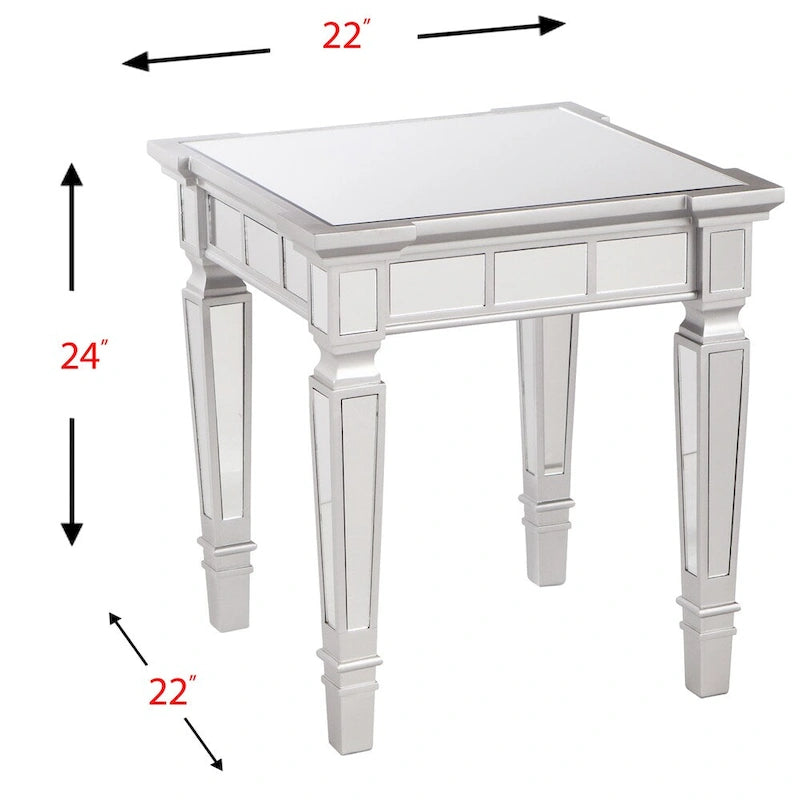 Table d'appoint carrée miroir