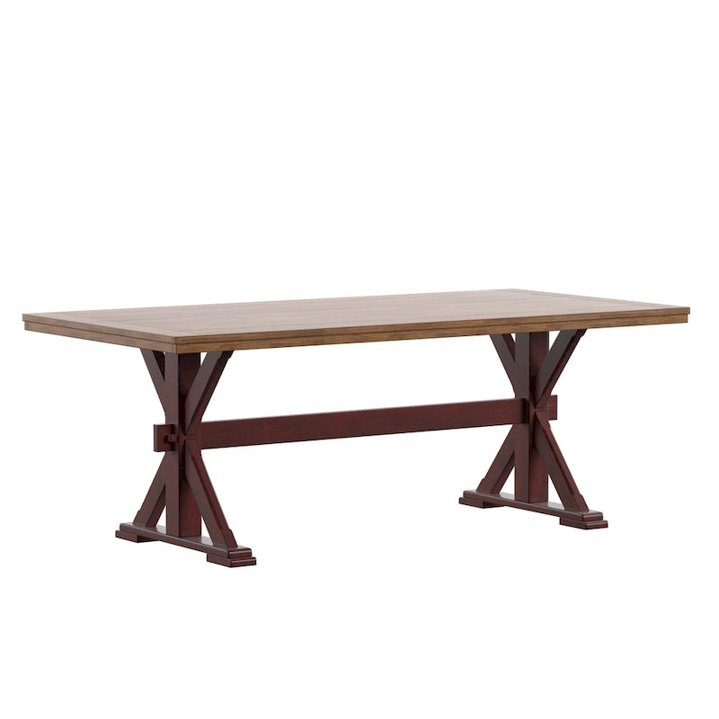 Table à manger en chêne de 78 pouces avec piètement en X