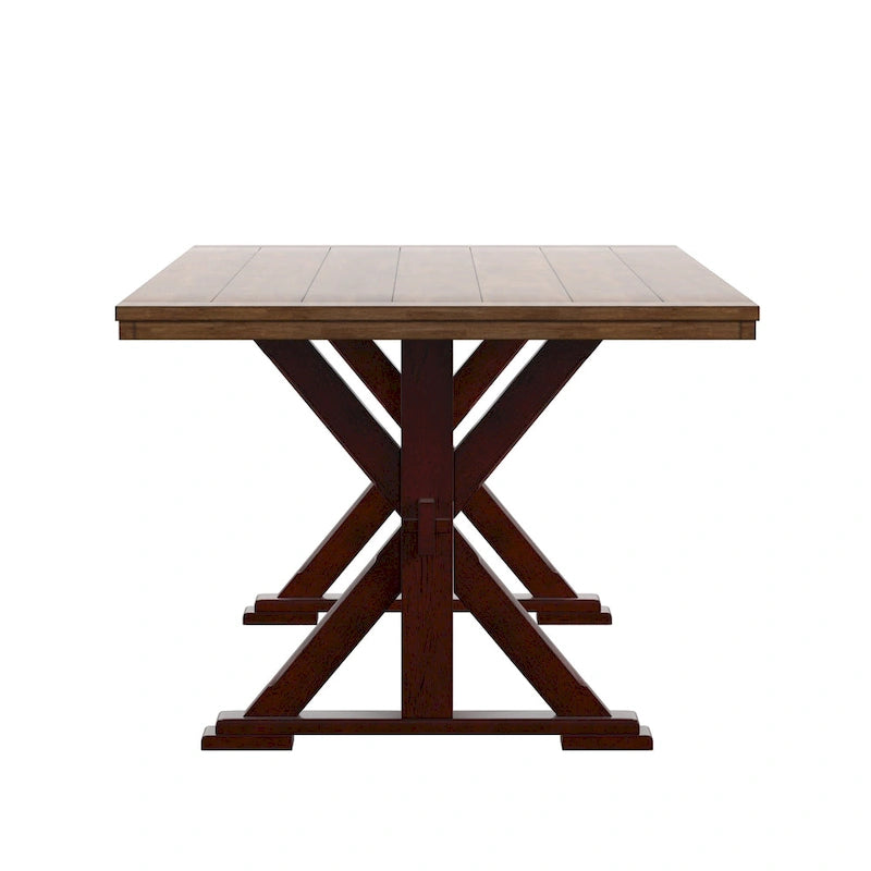 Table à manger en chêne de 78 pouces avec piètement en X