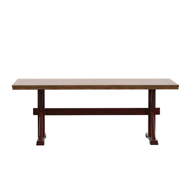 Table à manger en chêne de 78 pouces avec piètement en X
