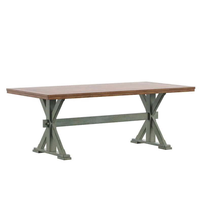 Table à manger en chêne de 78 pouces avec piètement en X