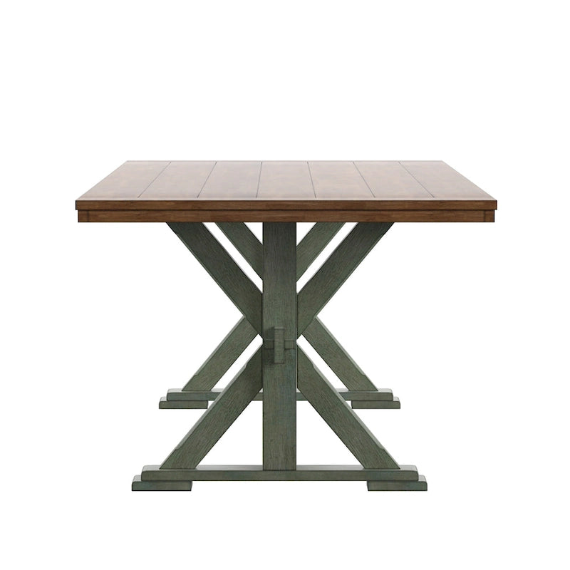 Table à manger en chêne de 78 pouces avec piètement en X