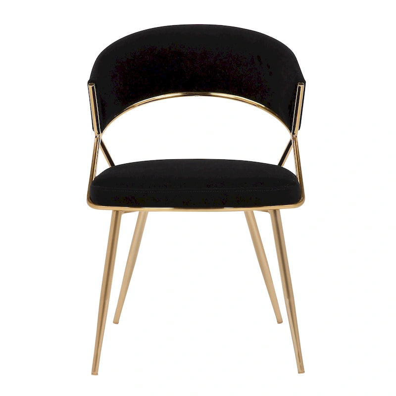 Chaises de salle à manger capitonnées dorées (Lot de 2)