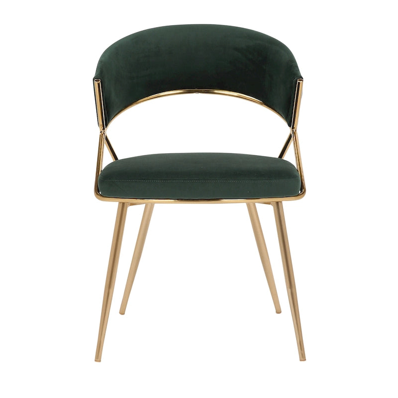 Chaises de salle à manger capitonnées dorées (Lot de 2)