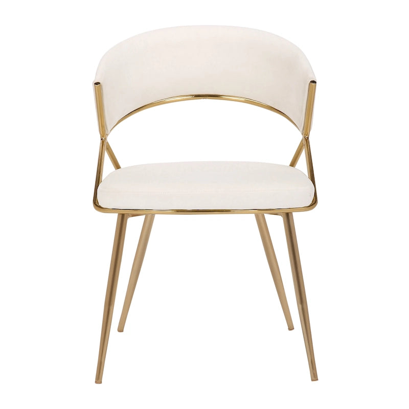 Chaises de salle à manger capitonnées dorées (Lot de 2)