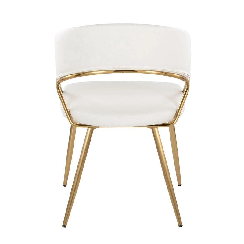 Chaises de salle à manger capitonnées dorées (Lot de 2)