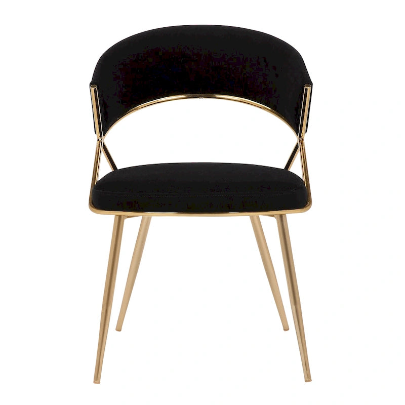 Chaises de salle à manger capitonnées dorées (Lot de 2)