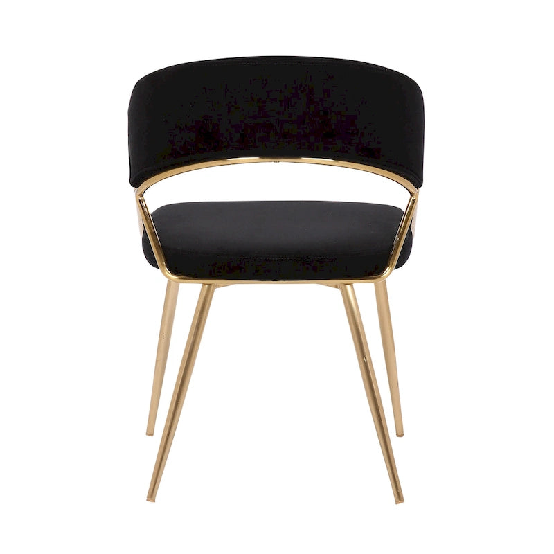 Chaises de salle à manger capitonnées dorées (Lot de 2)
